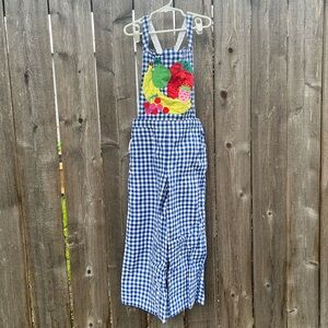 9-10y linen blend fruit basket Mini Boden Overalls
